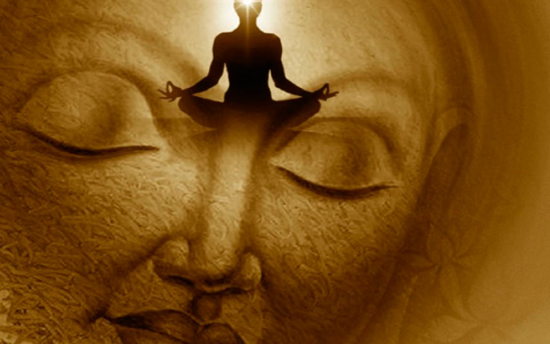 Пробудить внутреннего. Осознанность рисунок. Наблюдатель эзотерика. Разум буддизм. Человек в медитации.
